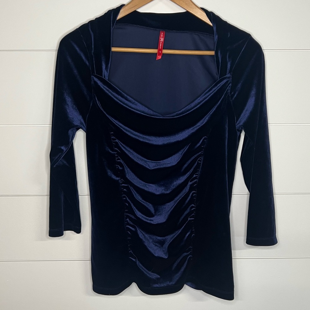 Ruby Ribbon Ruched Velour Dark Blue Set - Picture 3 of 11